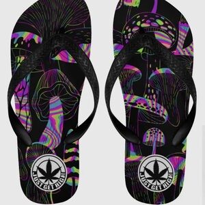 Colorful Mushroom Flip Flops